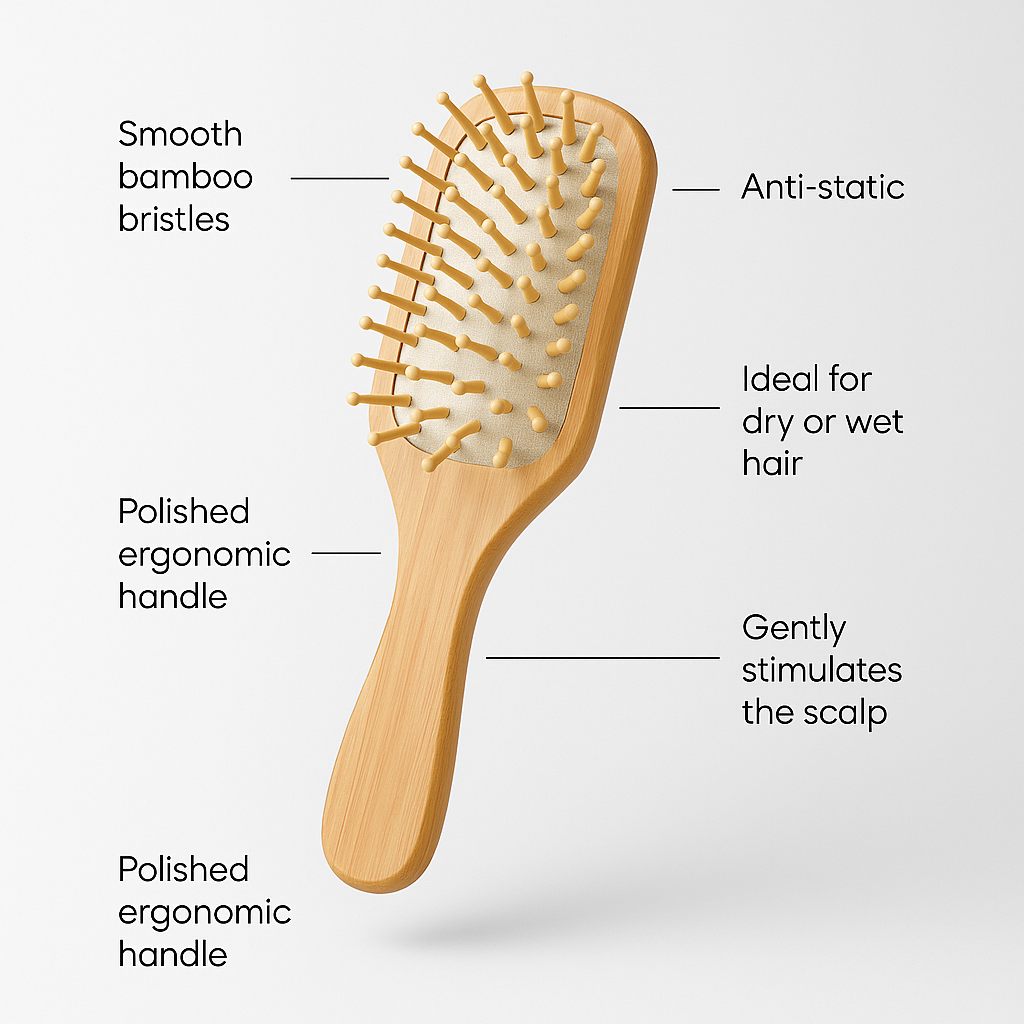 TerraComb - Wooden Detangling Hair Brush